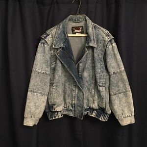 Ruth Douglas New York 80s denim acid wash jacket